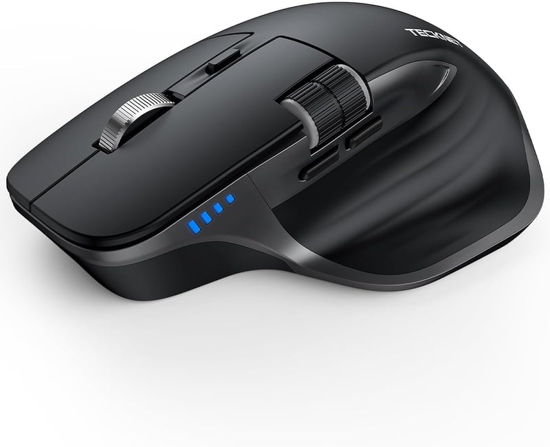 TECKNET Bluetooth Vezeték Nélküli Egér BT 5.0 Ergonomikus 4800 DPI Csendesen Működő