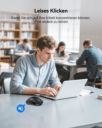 TECKNET Bluetooth Vezeték Nélküli Egér BT 5.0 Ergonomikus 4800 DPI Csendesen Működő 8