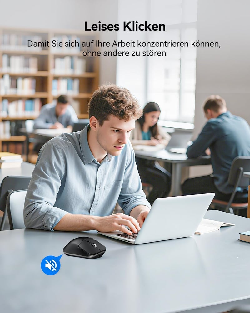 TECKNET Bluetooth Vezeték Nélküli Egér BT 5.0 Ergonomikus 4800 DPI Csendesen Működő