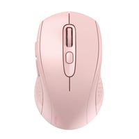 Mouse Wireless Bluetooth TECKNET cu Trei Moduri (BT 5.0/3.0 + 2.4GHz), cu Receptor USB, Mouse Ergonomic Portabil Roz pentru Laptop, PC- 1