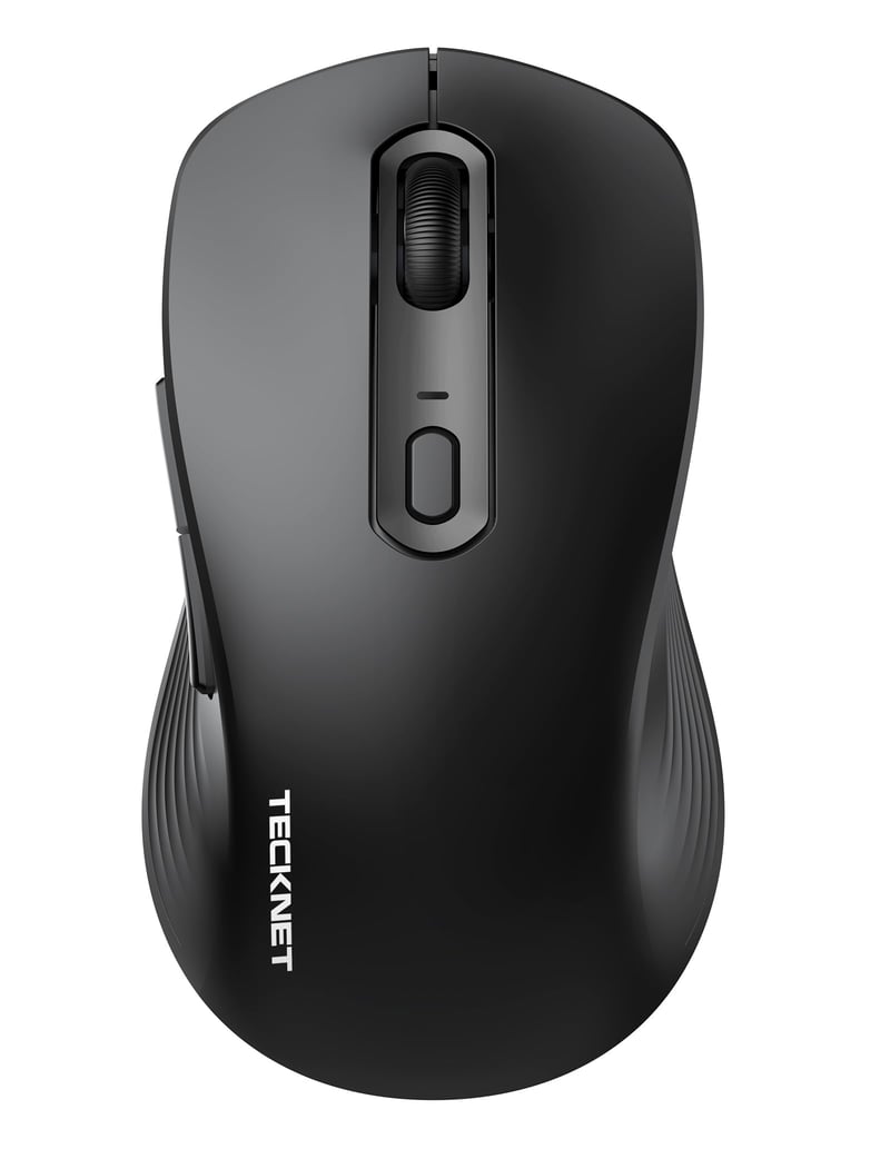 Bezdrôtová myš TECKNET Bluetooth, tri režimy BT 5.0/3.0+2.4G, 4800 DPI – čierna