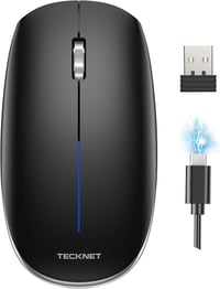 TECKNET Bluetooth Vezeték Nélküli Egér Újratölthető 2.4G USB - 4000 DPI Csendes Laptop PC Tablet 1