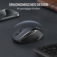 TECKNET Bluetooth Wireless Egér 4800 DPI, Tri-Mode (BT 5.0/3.0/2.4G), Csendes Számítógép Egér Laptophoz 4