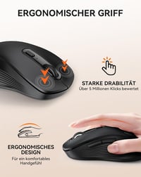 TECKNET Bluetooth Wireless Egér Tri Mode BT 5.0 2.4GHz 4800 DPI Csendes Ergonomikus 6