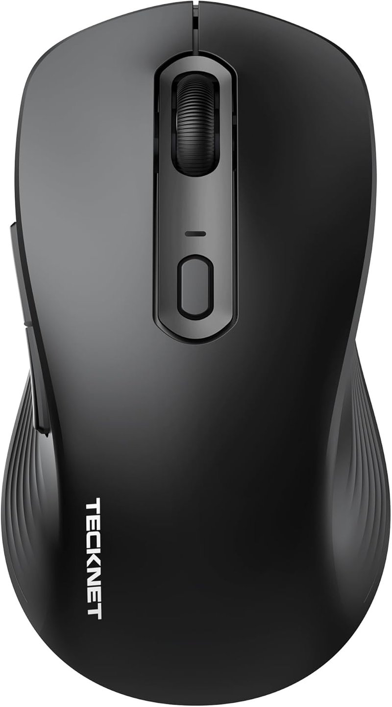 TECKNET Bluetooth Wireless Egér Tri Mode BT 5.0 2.4GHz 4800 DPI Csendes Ergonomikus