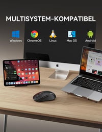 TECKNET Bluetooth Wireless Egér Tri Mode BT 5.0 2.4GHz 4800 DPI Csendes Ergonomikus 7