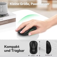 TECKNET Csendes Vezeték Nélküli Egér 3200 DPI, Bal és Jobbkezes, USB Nano Vevővel 3