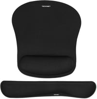 TECKNET Egérpad Csuklótámaszos Gél Párna és Ergonomikus Billentyűzet Csukló Alátét Szett Fekete 1