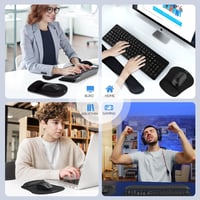 TECKNET Egérpad Csuklótámaszos Gél Párna és Ergonomikus Billentyűzet Csukló Alátét Szett Fekete 6