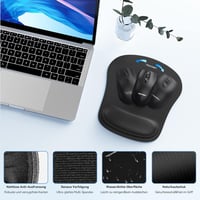 TECKNET Egérpad Csuklótámaszos Gél Párna és Ergonomikus Billentyűzet Csukló Alátét Szett Fekete 5