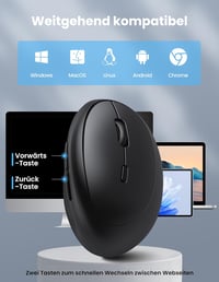 TECKNET Ergonomikus Bluetooth Egér Vezeték Nélküli 3 Eszközhöz 4800 DPI Csendes 8