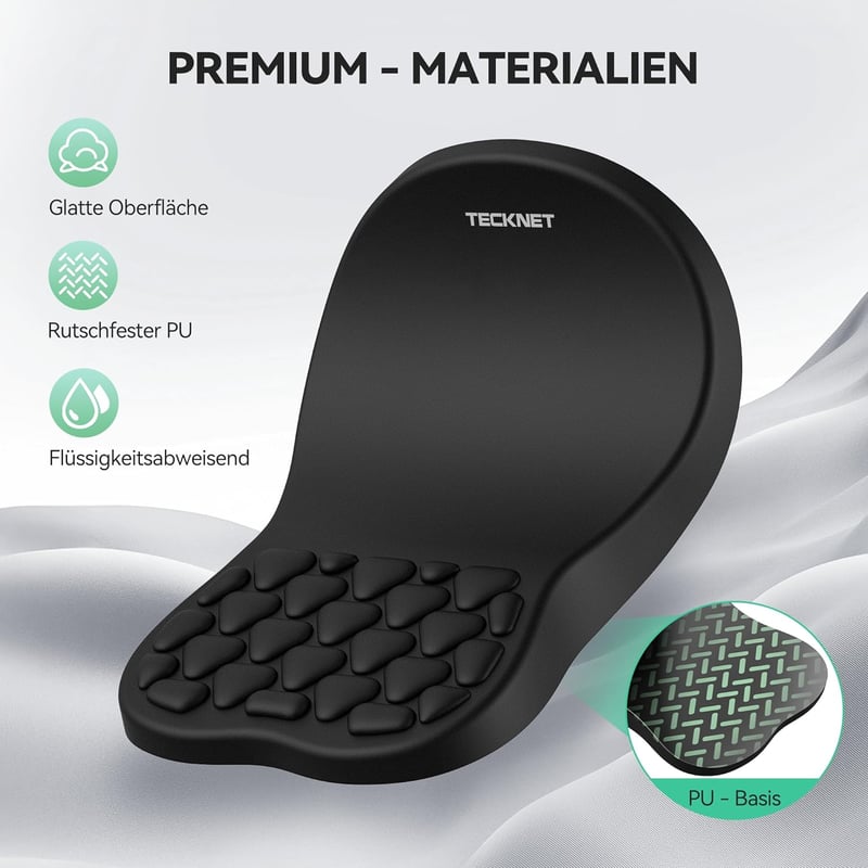 TECKNET Ergonomikus Egérpad Memóriahabbal és Tenyéralátámasztással