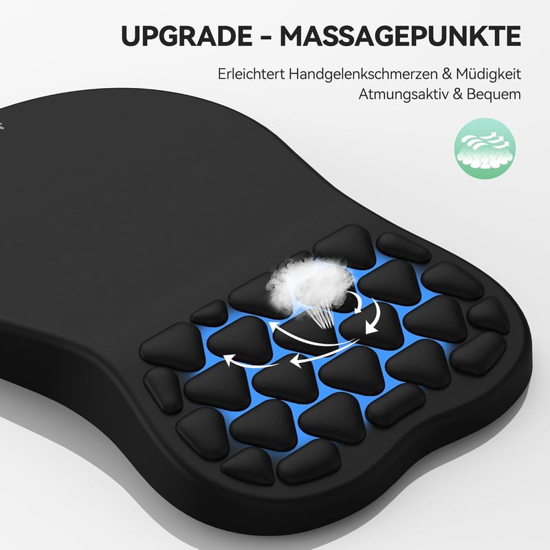 TECKNET Ergonomikus Egérpad Memóriahabbal és Tenyéralátámasztással