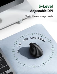 TECKNET Ergonomikus Vezeték Nélküli Egér 2.4GHz Optikai 6 Gomb 5 DPI 5