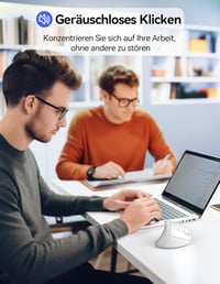 TECKNET Ergonomikus Vezeték Nélküli Egér 2.4G Optikai 4800DPI 6 Gomb Laptop PC Mac - White 5