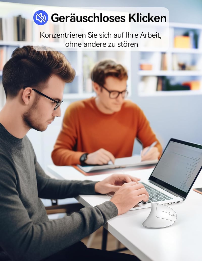 TECKNET Ergonomikus Vezeték Nélküli Egér 2.4G Optikai 4800DPI 6 Gomb Laptop PC Mac - White