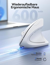 TECKNET Ergonomikus Vezeték Nélküli Egér 2.4G Optikai 4800DPI 6 Gomb Laptop PC Mac - White 3