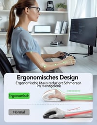 TECKNET Ergonomikus Vezeték Nélküli Egér 2.4G Optikai 4800DPI 6 Gomb Laptop PC Mac - White 4
