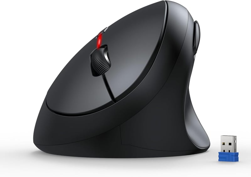 TECKNET Ergonomikus Vezeték Nélküli Egér 4800 DPI, Csendes Vertikális Egér 6 Gombbal
