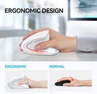 TECKNET Ergonomikus Vezeték Nélküli Egér Bluetooth 5.0 4800 DPI Laptop PC Mac 5