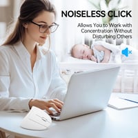 TECKNET Ergonomikus Vezeték Nélküli Egér Bluetooth 5.0 4800 DPI Laptop PC Mac 6