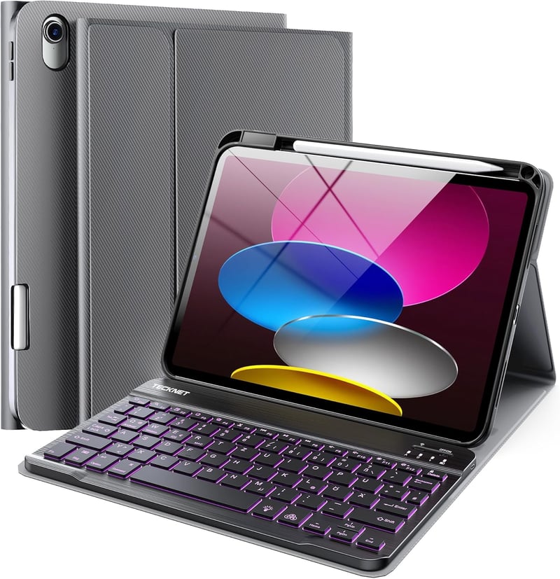 TECKNET iPad 11/10 Tok Billentyűzettel QWERTZ, Toll Tartóval 2025/2022