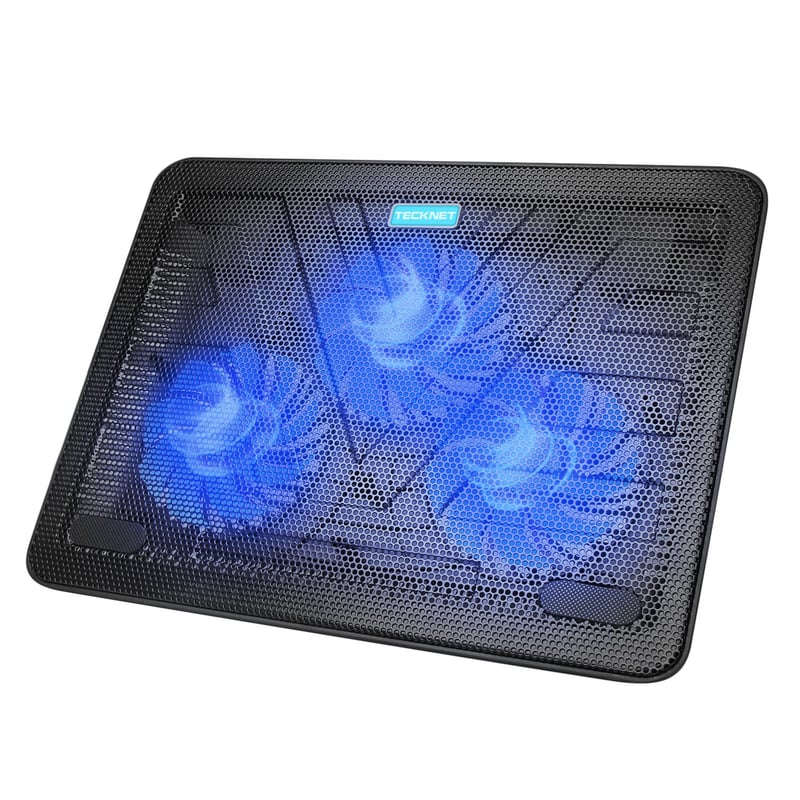 TECKNET podloga za hlađenje prijenosnog računala za notebooke od 12-17 inča, 3 ventilatora s LED svjetlom i USB priključcima