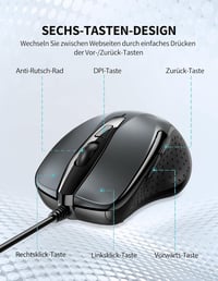 TeckNet Pro S2 Vezetékes USB Egér 6 Gomb 2000 DPI Gamer Egér 5