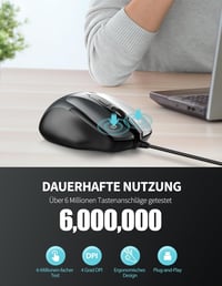 TeckNet Pro S2 Vezetékes USB Egér 6 Gomb 2000 DPI Gamer Egér 4