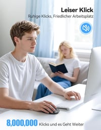 TECKNET PRO Vezeték nélküli egér 6400 DPI, ergonomikus, 6 gomb, szürke 5