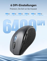 TECKNET PRO Vezeték nélküli egér 6400 DPI, ergonomikus, 6 gomb, szürke 3