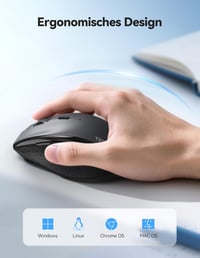 TECKNET PRO Vezeték nélküli egér 6400 DPI, ergonomikus, 6 gomb, szürke 4