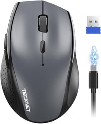 TECKNET PRO Vezeték nélküli egér 6400 DPI, ergonomikus, 6 gomb, szürke 1