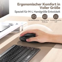 TECKNET PRO Vezeték Nélküli Egér Jiggler Funkcióval, Újratölthető, Csendes, 6400 DPI, Ergonomikus, 6 Gombos, PC, Laptop, Chromebook, Mac 7