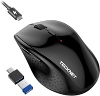 TECKNET PRO Vezeték Nélküli Egér Jiggler Funkcióval, Újratölthető, Csendes, 6400 DPI, Ergonomikus, 6 Gombos, PC, Laptop, Chromebook, Mac 1