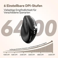 TECKNET PRO Vezeték Nélküli Egér Jiggler Funkcióval, Újratölthető, Csendes, 6400 DPI, Ergonomikus, 6 Gombos, PC, Laptop, Chromebook, Mac 6