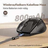 TECKNET PRO Vezeték Nélküli Egér Jiggler Funkcióval, Újratölthető, Csendes, 6400 DPI, Ergonomikus, 6 Gombos, PC, Laptop, Chromebook, Mac 3