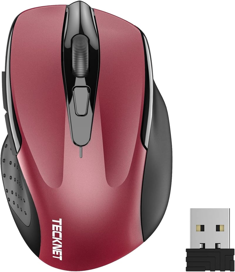 TECKNET Pro Wireless Egér 4000 DPI, 6 Gomb, Ergonomikus Optikai Egér Laptophoz