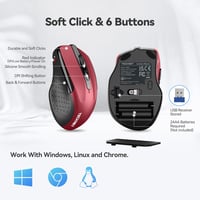 TECKNET Pro Wireless Egér 4000 DPI, 6 Gomb, Ergonomikus Optikai Egér Laptophoz 6