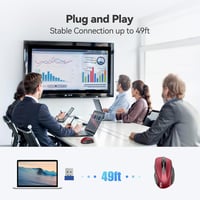 TECKNET Pro Wireless Egér 4000 DPI, 6 Gomb, Ergonomikus Optikai Egér Laptophoz 7