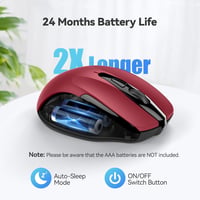TECKNET Pro Wireless Egér 4000 DPI, 6 Gomb, Ergonomikus Optikai Egér Laptophoz 5