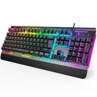 Herná klávesnica TECKNET RGB, 105 klávesov, kovový panel, s opierkou na zápästie, britské rozloženie (UK layout) 1