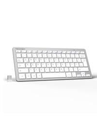Tenká bezdrôtová klávesnica TECKNET, QWERTZ, 78 klávesov, Nano USB – strieborná 1
