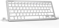 TECKNET Slim Wireless Billentyűzet QWERTZ Német Kiosztás 2.4GHz Nano USB Ezüst 1