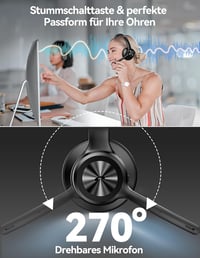 TECKNET V5.2 Bluetooth fejhallgató zajszűréssel, 50+ órás akkumulátor 4
