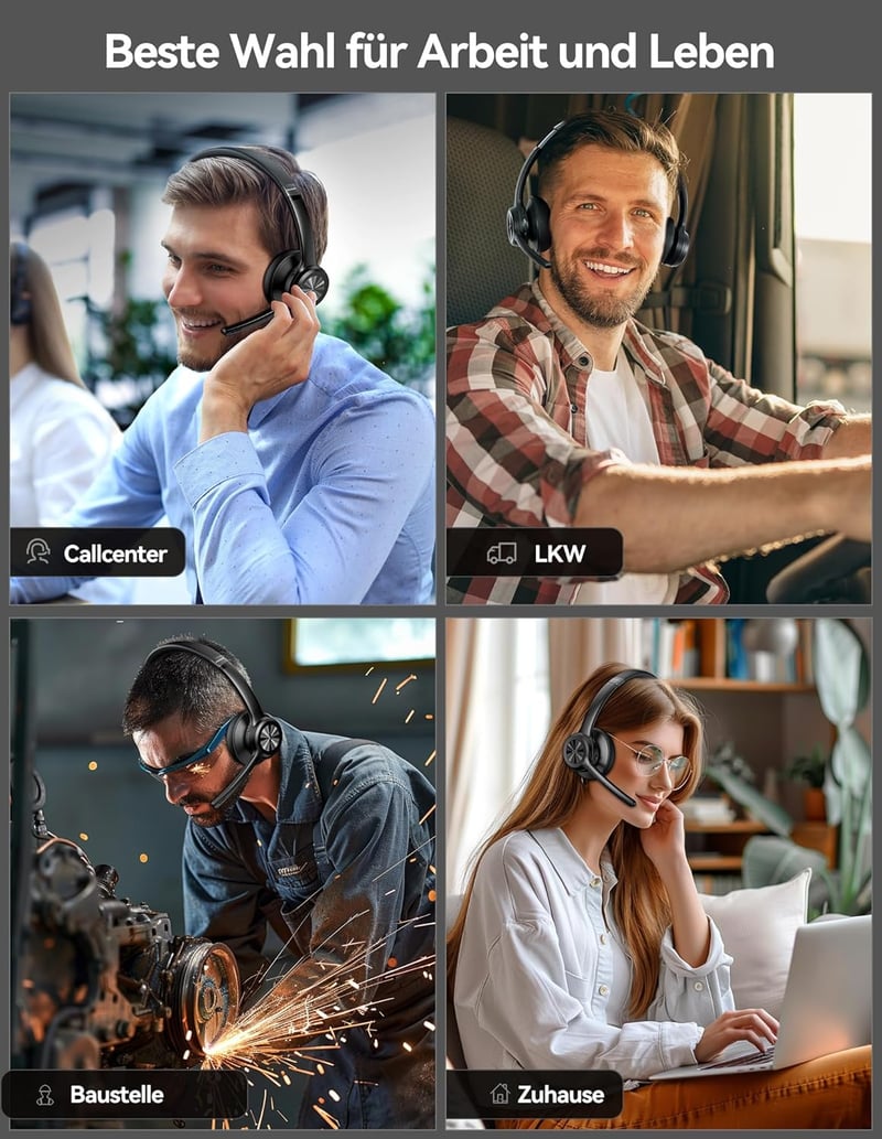 TECKNET V5.2 Bluetooth fejhallgató zajszűréssel, 50+ órás akkumulátor