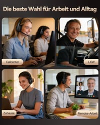 TECKNET V5.2 Bluetooth slúchadlá s mikrofónom, USB dongle, ENC potlačenie šumu, nabíjacia stanica, bezdrôtové on-ear slúchadlá pre kancelárske použitie a call centrá 7