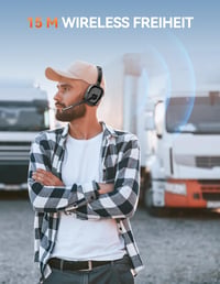 TECKNET V6.0 Bluetooth headset s mikrofónom, bezdrôtové slúchadlá s potlačením hluku ENC, USB-A prijímač, výdrž batérie 40+ hodín, pre vodičov kamiónov a call centrá 7