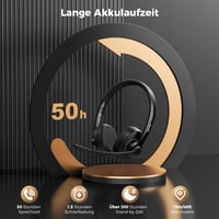 Bezdrôtové slúchadlá TECKNET V6.0 s mikrofónom, AI potlačením hluku, USB-A, výdrž batérie 50+ hodín, pre kanceláriu/kamionistov/call centrá 4
