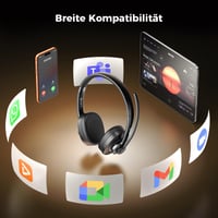 Bezdrôtové slúchadlá TECKNET V6.0 s mikrofónom, AI potlačením hluku, USB-A, výdrž batérie 50+ hodín, pre kanceláriu/kamionistov/call centrá 7